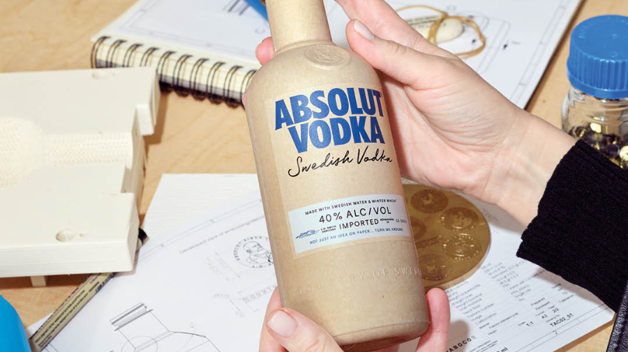 Absolut Vodka paper bottle