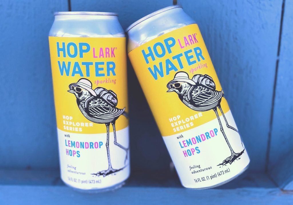 Cans of Hoplark sparkling water