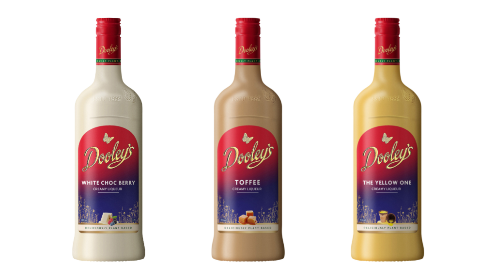 Dooley's plant-based cream liqueur, three bottle range.